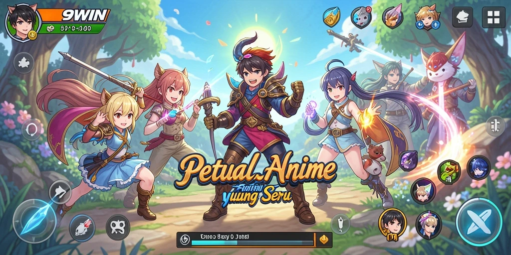 Tampilan gameplay yang menarik dalam 9WIN dengan karakter Anime.