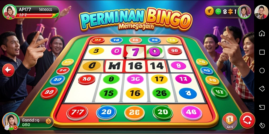 Tampilan permainan Bingo seru dan interaktif di API77.