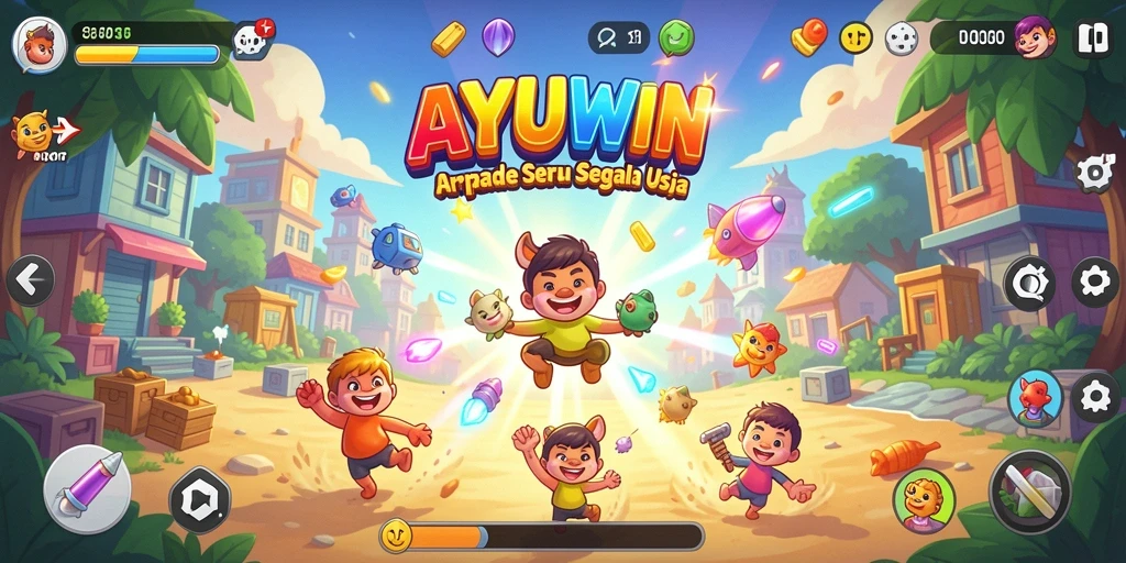 Screenshot AYUWIN menampilkan gameplay arcade yang seru dan penuh tantangan.