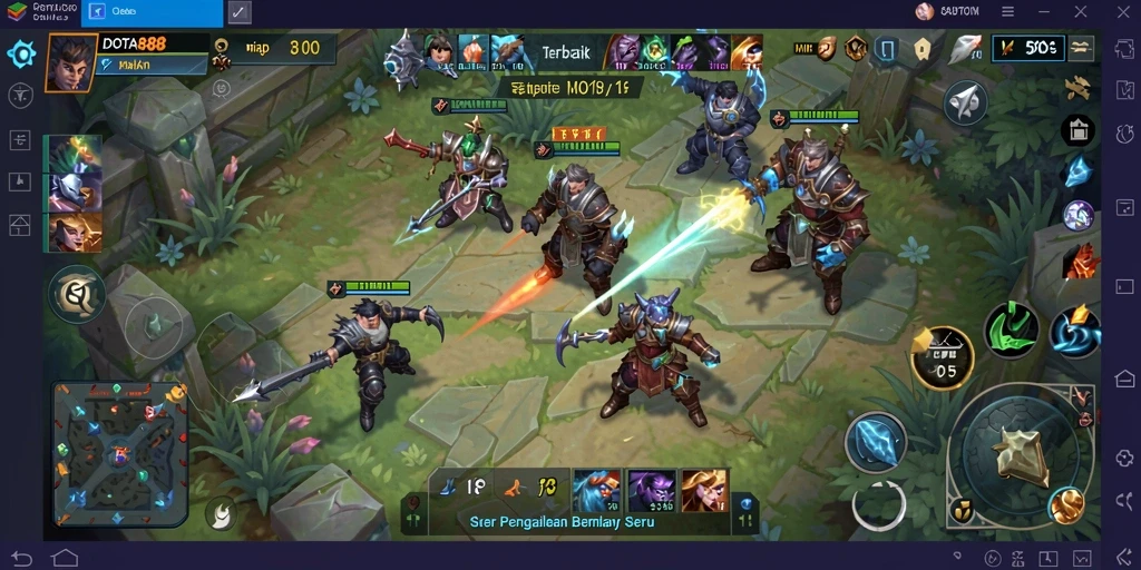 Screenshot gameplay DOTA88 yang menampilkan aksi seru di arena pertempuran.