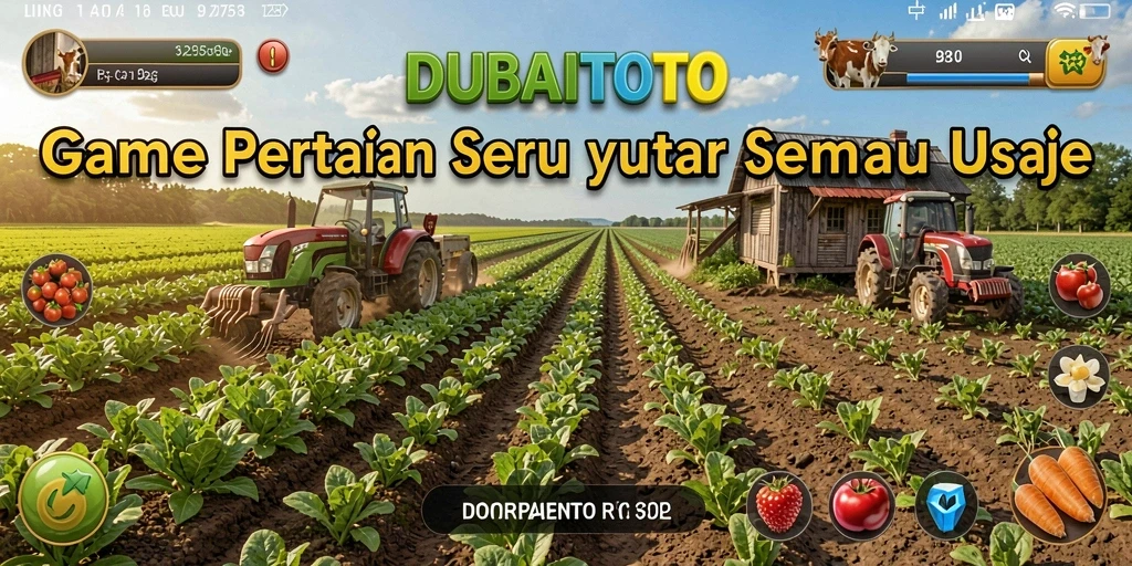 Tampilan gameplay DUBAITOTO dengan ladang hijau yang subur.