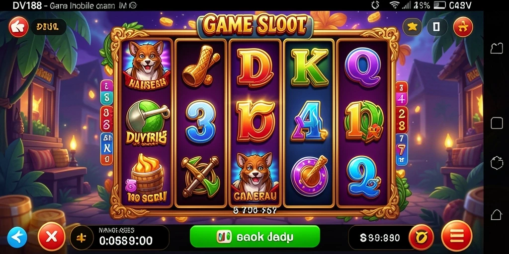 Tampilan gameplay yang memukau dari DV188 dengan berbagai tema slot.