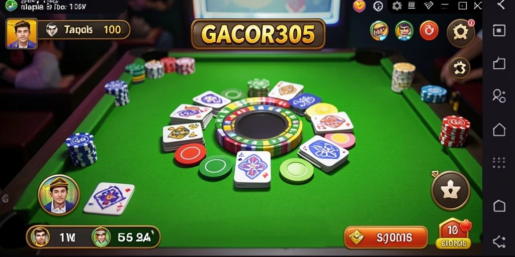 Tampilan gameplay seru GACOR305 dengan kartu Gaple.