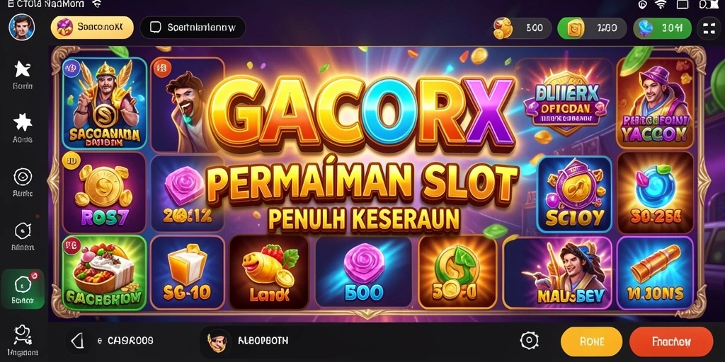 Screenshot GACORX menampilkan gameplay Slot yang mendebarkan.