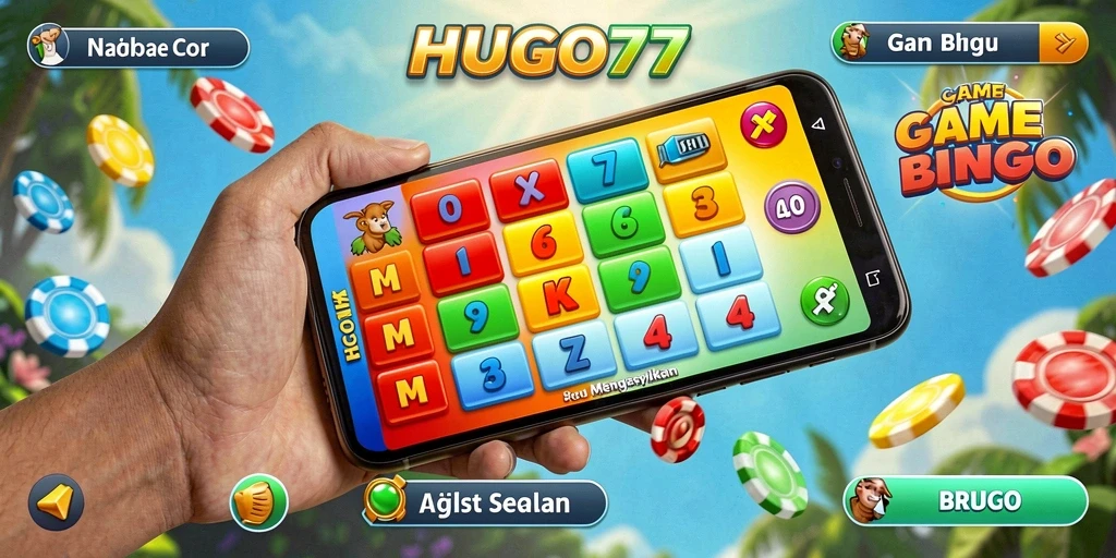 Tampilan gameplay HUGO77 yang menarik dan interaktif.