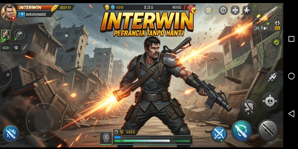 Tangkapan layar INTERWIN menampilkan pertempuran menegangkan dengan efek visual yang luar biasa.