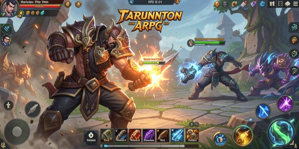 Tampilan gameplay ARPG yang epik dan mendebarkan di PP7.