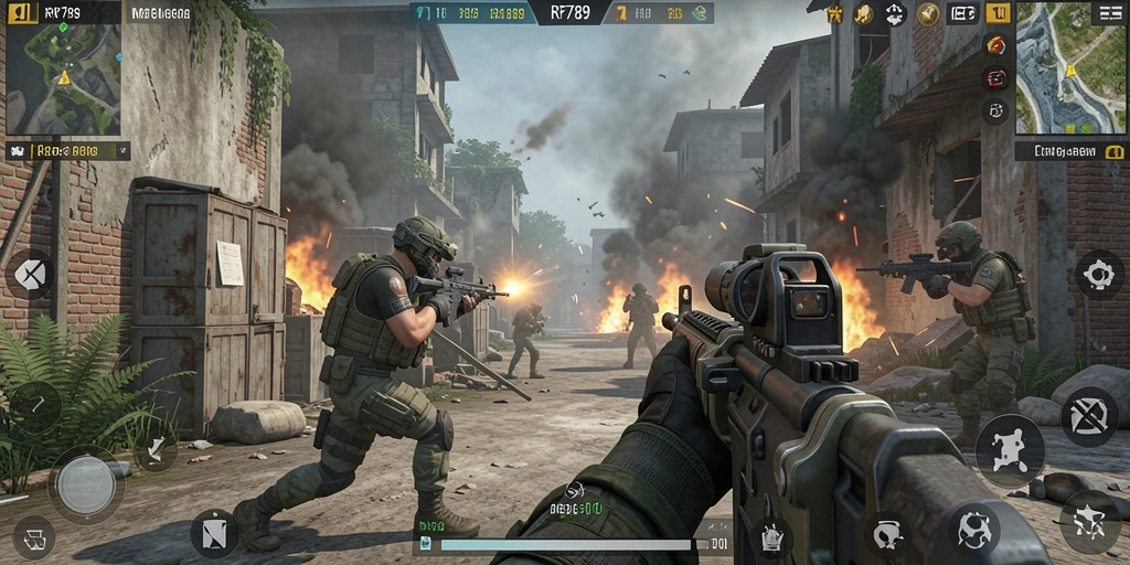Tampilan gameplay menegangkan dari RR789, penuh aksi dan strategi.