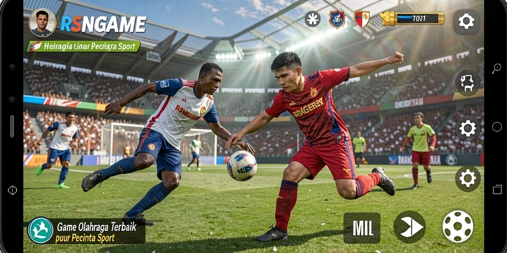 Screenshot gameplay RSNGAME menampilkan aksi seru dalam olahraga.