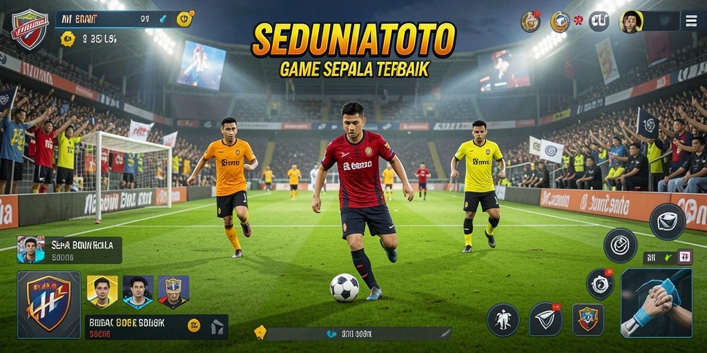 Tangkapan layar utama dari gameplay sepak bola SEDUNIATOTO.