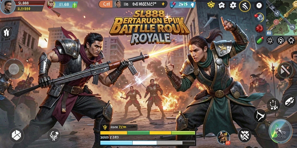 Tampilan gameplay epik di SL888 dengan pertarungan yang mendebarkan.