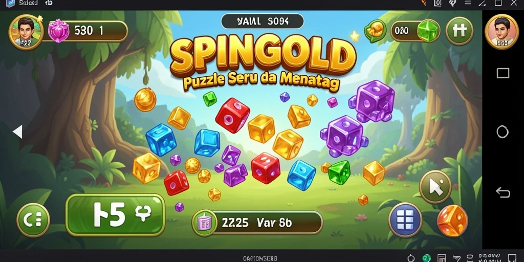 Tampilan gameplay menarik dari SPINGOLD yang menampilkan tantangan Puzzle.