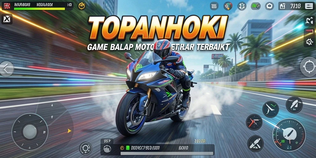 Gameplay seru balap motor di TOPANHOKI yang menantang dan mendebarkan.